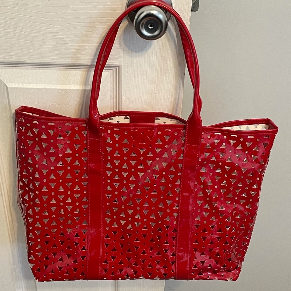 Red triangle pattern purse/tote bag